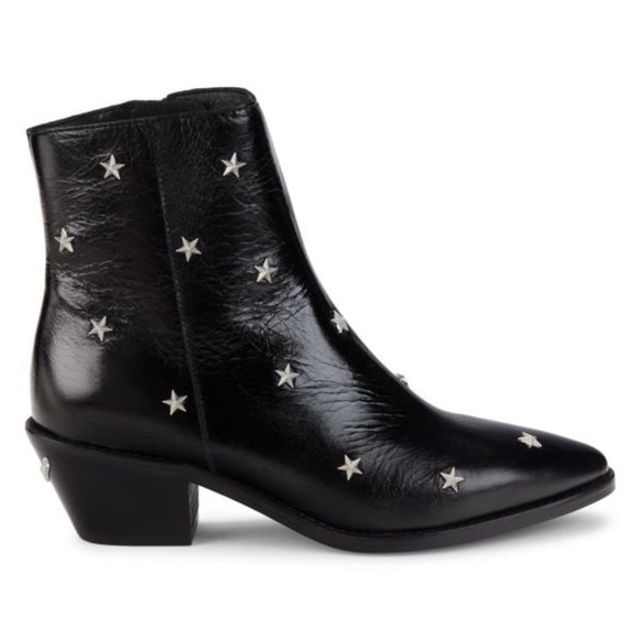 ZADIG & VOLTAIRE Tyler Star Shine Leather Ankle Boots. Sz: EU 37/US 6 - Picture 1 of 13